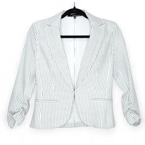 Amanda & Chelsea White Pinstripe Blazer